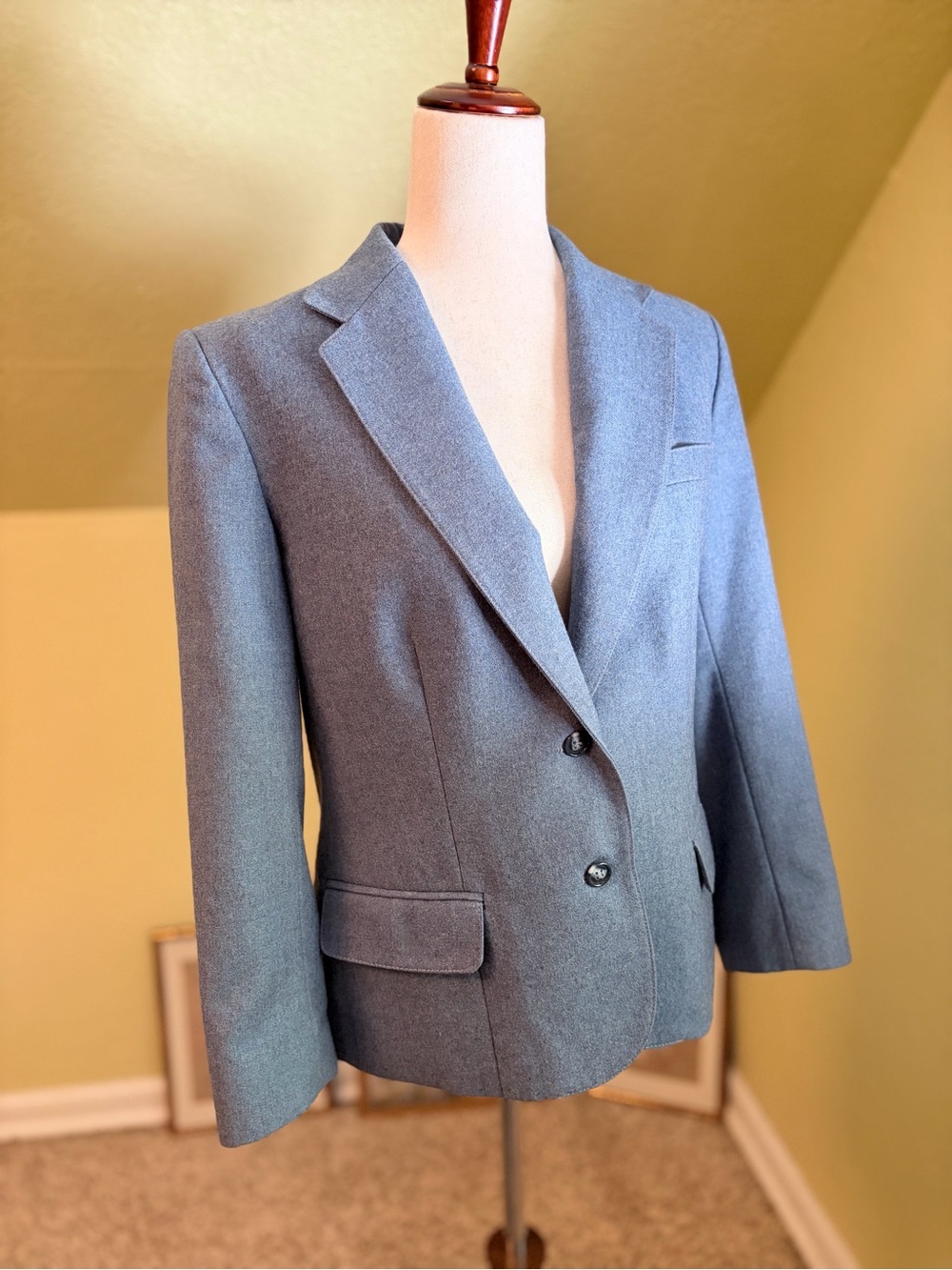 Blue Wool Blazer Like New International Classics by Bonders Division Poland